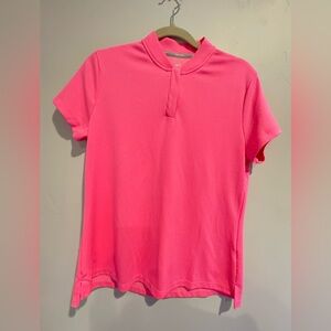 Nike Golf Dri-fit Pink Short Sleeve Women's Tee with Zipper